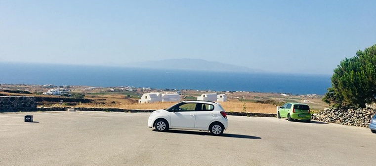 car in santorini